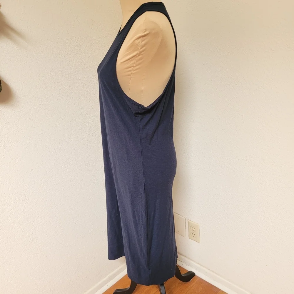 James Perse Navy Racer Back Sleeveless Dress